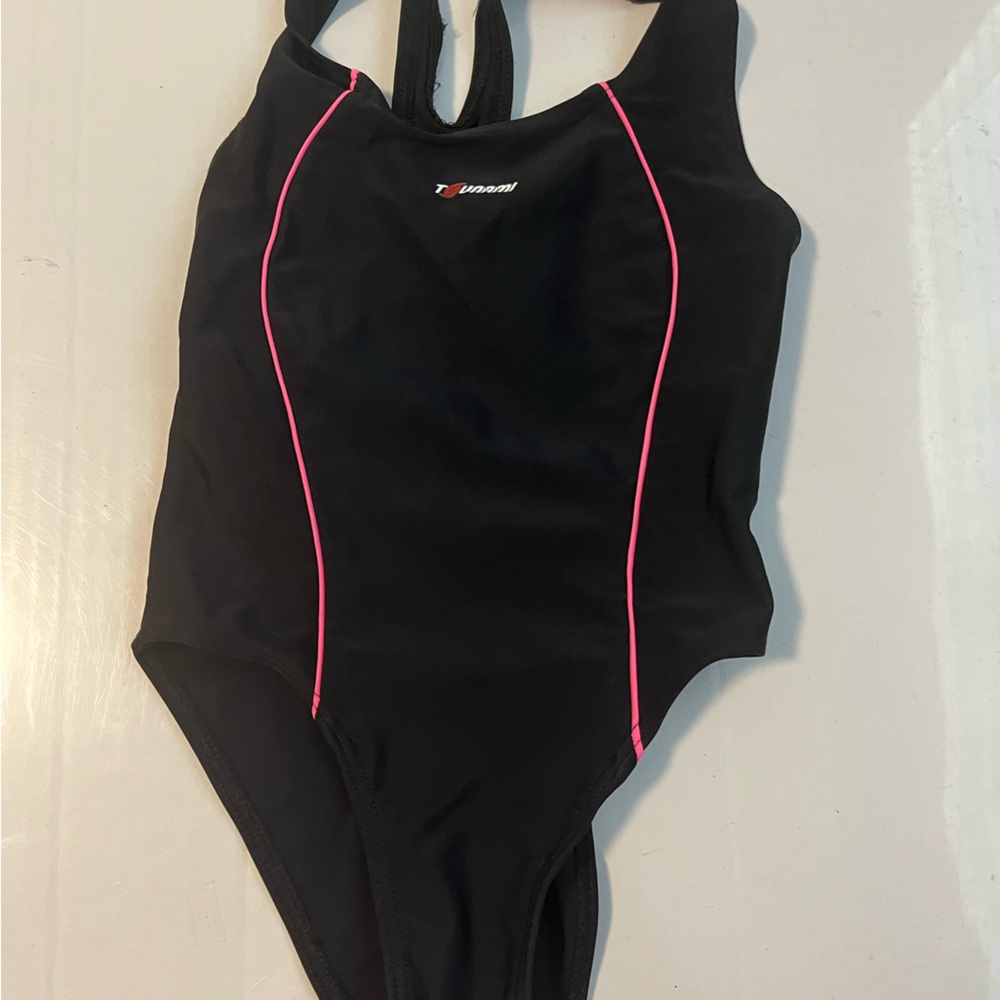 Speedo Women's One Piece Black with Pink Accents